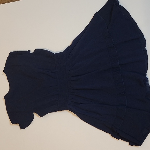 P Prettygarden Elegant Navy Blue Ruffle Dress - Picture 8 of 8